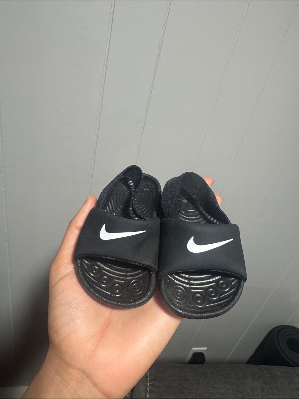 Nike Kids Black Slide Sandals